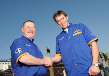 Phase One team boss Russell Benney (left) with James McBride (Stephen Davison/Pacemaker Press International)